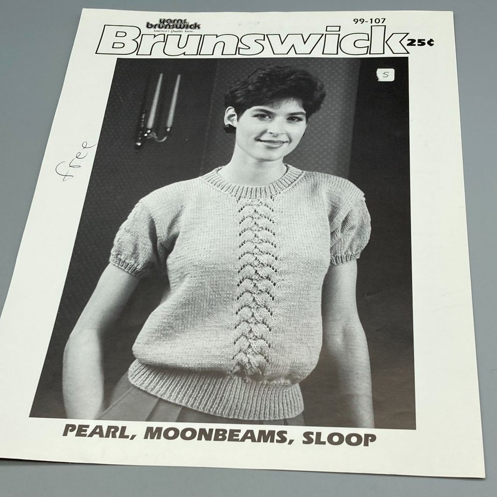 Vintage Patterns Brunswick Yarns Moonbeams Pearl Sloop Knits Volume 99-107 Cable